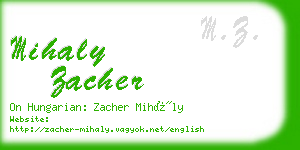 mihaly zacher business card